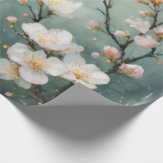 Witte bloemige brunch aquarel cadeaupapier (Hoek)