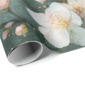 Witte bloemige brunch aquarel cadeaupapier (Rol Hoek)