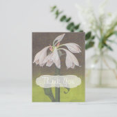 Witte Bloemige Dankjewel Briefkaart (Staand voorkant)