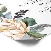 Witte Bloemige Dranken met Handtekening Bordje Poster (Hoek)