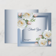 Witte Bloemige Elegante Blauwgrijs
