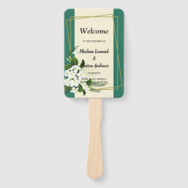 witte bloemige elegante geometrische wigWedding Pr Handwaaier