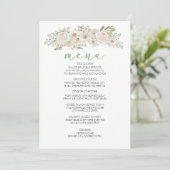 Witte Bloemige Elegante Romantische Trouwmenu Menu (Staand voorkant)