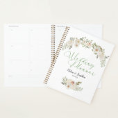 Witte Bloemige Elegante Romantische Trouwplanner Planner (Display)