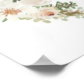 Witte Bloemige Elegante Romantische Trouwposter Poster (Hoek)