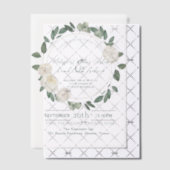 Witte bloemige Eucalyptus botanische groene Huweli Vellum Uitnodigingen (Offset (Uitnodiging))