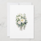 Witte bloemige Eucalyptus groen bruiloftsfeest Kaart (Achterkant)