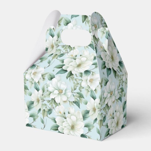 Witte bloemige feestbehandeldoos bedankdoosjes (Achterkant)