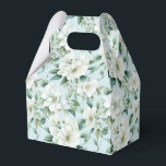 Witte bloemige feestcadeautjesdoos bedankdoosjes<br><div class="desc">De feestelijke cadeauverpakkingsdoos is afgebeeld met een prachtige witte bloemenprint. 
Pas dit item aan of koop het zoals het is.
Tip: Voeg gewoon uw lekkere traktaties toe en een wat feestelijke lint.



Gelicenseerde afbeelding</div>