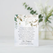 Witte bloemige groenbladeren gevouwen rouwkaarten  briefkaart (Staand voorkant)