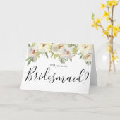 Witte bloemige groene bruidsmeisjeskaart voor een  kaart (Gele Bloem)