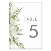 Witte bloemige groene Huwelijk Kaart (Voorkant)