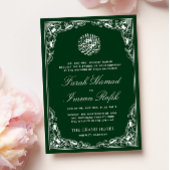 Witte bloemige groene lijst islamitische moslim br kaart