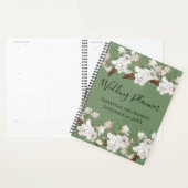 Witte Bloemige Groene Magnolia Huwelijksplanner Planner (Display)