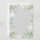 Witte bloemige groene moderne elegante baby shower kaart (Achterkant)