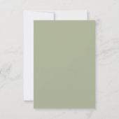 Witte bloemige groene Save The Date kaart (Achterkant)