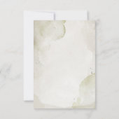 Witte bloemige groene spetters trouw-RSVP RSVP Kaartje (Achterkant)