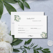 Witte bloemige groene traditionele formele bruilof