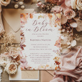 Witte  bloemige Herfst Baby in bloesemdouche Kaart