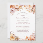 Witte bloemige herfst geslachtsneutrale babyshower kaart (Voorkant)