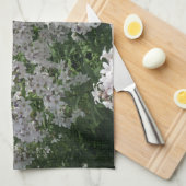 Witte bloemige keukendoek theedoek (Quarter Fold)