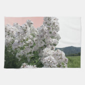 Witte bloemige keukendoek theedoek (Horizontaal)