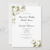 Witte bloemige Magnolia bruidsbrunch bubbelbad Kaart (Voorkant)