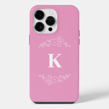 Witte bloemige monogram iPhone / iPad hoes