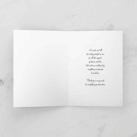 Witte bloemige ouders trouwdag bedankkaart (Binnen)