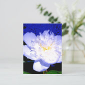 Witte bloemige paarse bloemige pioen foto briefkaart (Staand voorkant)
