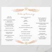 Witte bloemige Pampasgras Tri+Fold Trouwprogramma Flyer (Achterkant)