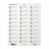 Witte bloemige pioenrozen gepersonaliseerd etiket (Full Sheet)