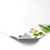 Witte bloemige pompoen babyshower fotolijst decora poster (Hoek)