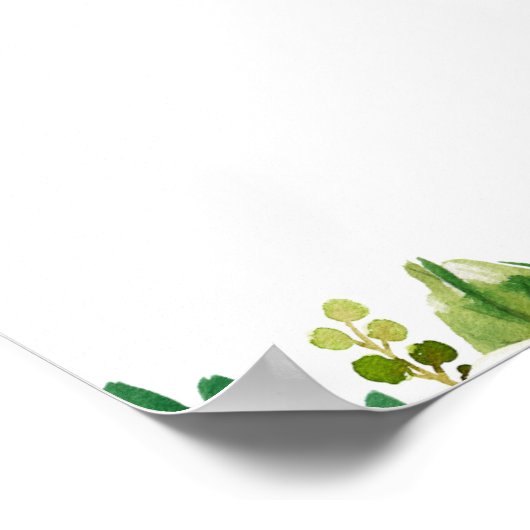 Witte bloemige pompoen babyshower fotolijst decora poster (Hoek)