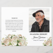 Witte Bloemige Rouwprogramma Sjabloon (Voorkant)