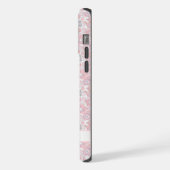  witte bloemige roze bloemen iPhone hoesje (Linkerkant)