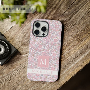 witte bloemige roze bloemen iPhone 15 pro max case