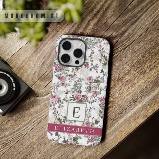  witte bloemige roze rozenbloemen iPhone hoesje