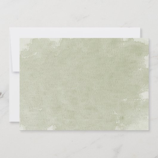 Witte bloemige salie groene bladeren afstudeerfees kaart (Achterkant)