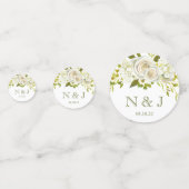 Witte bloemige trouwconfetti confetti (Voorkanten)