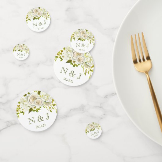 Witte bloemige trouwconfetti confetti (Groep)