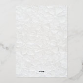Witte bloemige trouwfolie uitnodiging (Achterkant)