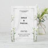 Witte bloemige trouwkaart kaart (Staand voorkant)