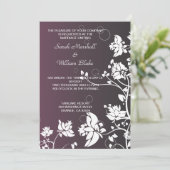 Witte bloemige trouwuitnodiging kaart (Staand voorkant)
