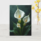 Witte bloemige verjaardagskaart kaart (Gele Bloem)