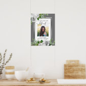 Witte Bloemige Viering Van Het Leven Poster (Keuken)