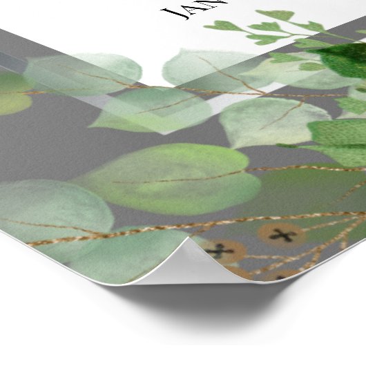 Witte Bloemige Viering Van Het Leven Poster (Hoek)