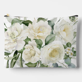 Witte bloemige vintage elegante trouw cosmetische  etui
