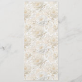 Witte Bloemige Vintage Elegante Trouw Menu (Achterkant)