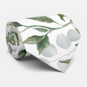 Witte bloemige vintage elegante trouw stropdas (Opgerold)